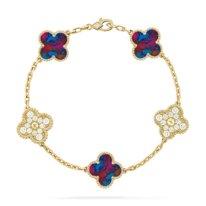 [Miro ]New CLOVER 5 MOTIF COLOR GEMSTONES BRACELET COLLECTION