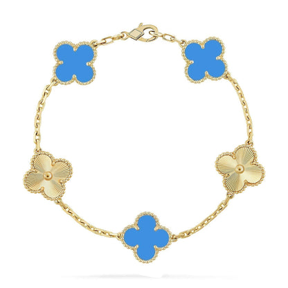 [Miro ]New CLOVER 5 MOTIF BLUE AGATE BRACELET COLLECTION