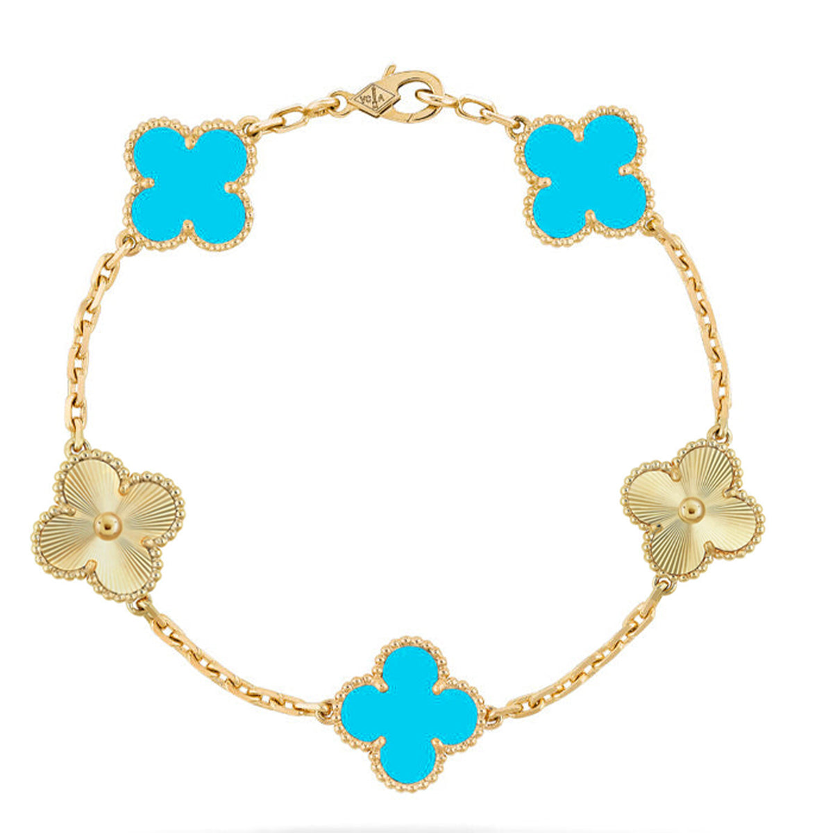 [Miro ]New  CLOVER 5 MOTIF TURQUOISE BRACELET COLLECTION