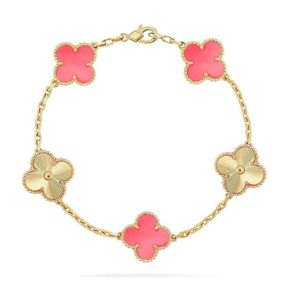 [Miro ]New  CLOVER 5 MOTIFS  PINK MOP BRACELET COLLECTION