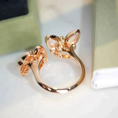 Miro TWIN BUTTERFLY DIAMOND MOP RING