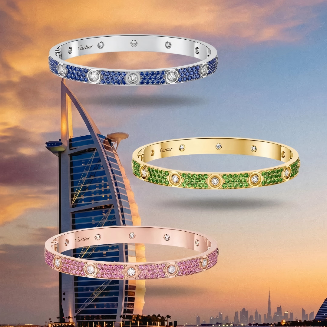 [Miro ] 2026 PAVE GEMSTONE LOVE BRACELET 6.1MM 10 DIAMONDS