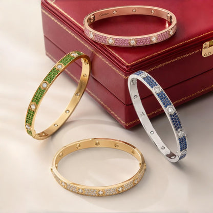 [Miro ] 2026 PAVE GEMSTONE LOVE BRACELET 6.1MM 10 DIAMONDS
