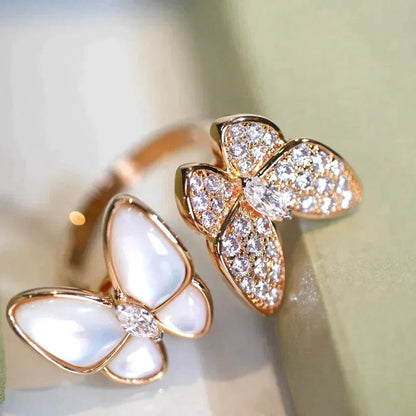 Miro TWIN BUTTERFLY DIAMOND MOP RING