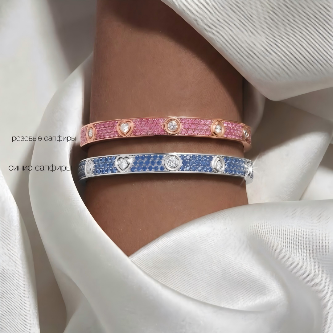[Miro ] 2026 PAVE GEMSTONE LOVE BRACELET 6.1MM 10 DIAMONDS
