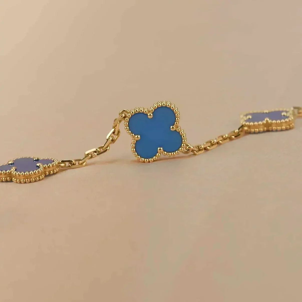 [Miro ]New CLOVER 5 MOTIF BLUE AGATE BRACELET COLLECTION