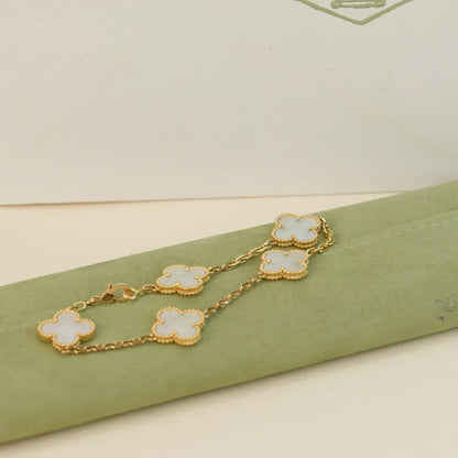 [Miro ]New CLOVER WHITE PEARL MOP 5 MOTIF BRACELET COLLECTION