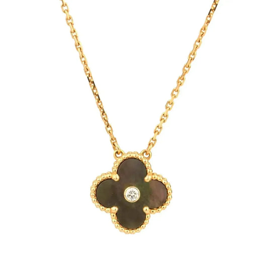 Miro CLOVER 15MM DIAMOND AND MOTHER-OF-GREY NECKLACE