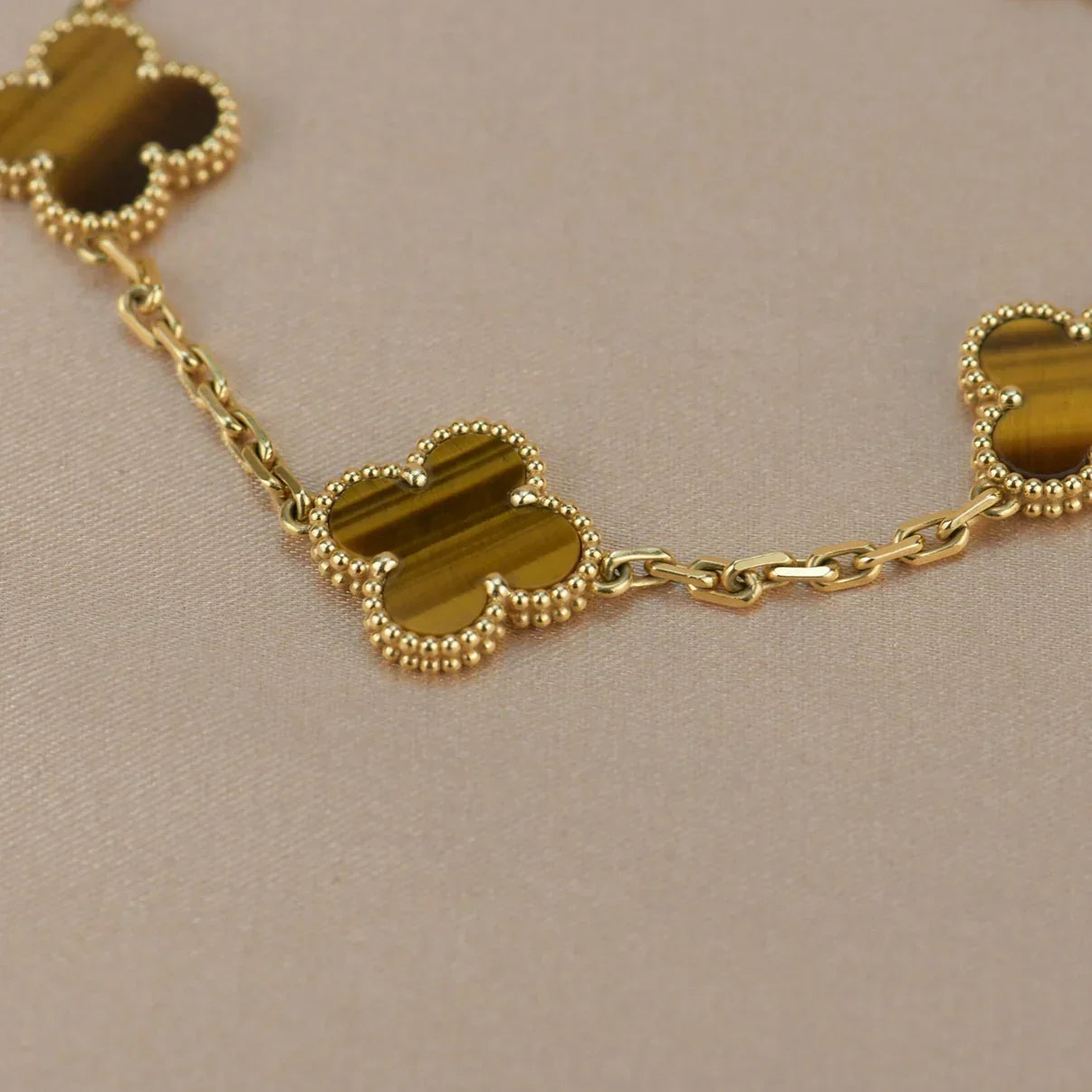 [Miro ]New  CLOVER 5 MOTIFS TIGER EYE BRACELET COLLECTION