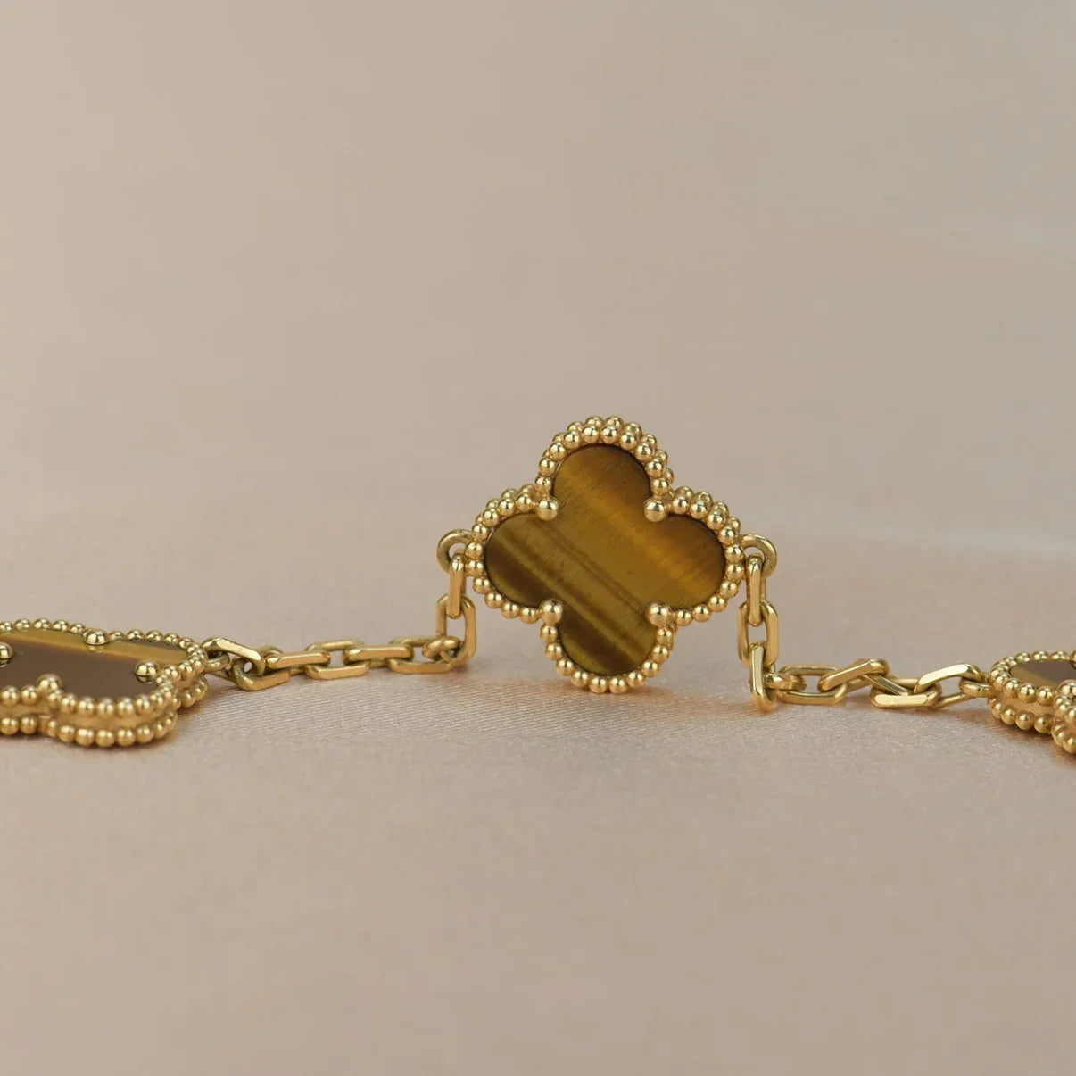 [Miro ]New  CLOVER 5 MOTIFS TIGER EYE BRACELET COLLECTION