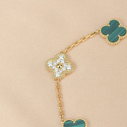 [Miro ]New  CLOVER 5 MOTIF MALACHITE BRACELET COLLECTION