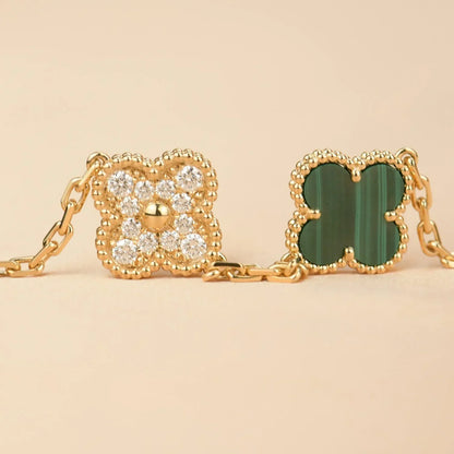 [Miro ]New  CLOVER 5 MOTIF MALACHITE BRACELET COLLECTION