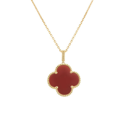 Miro CLOVER 25MM NECKLACE GOLD CARNELIAN