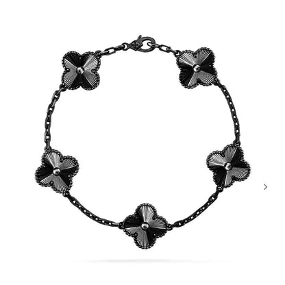 [Miro ]New CLOVER 5 MOTIF BLACK BRACELET