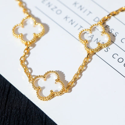 [Miro ]New CLOVER 5 MOTIF ROCK CRYSTAL BRACELET