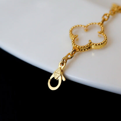 [Miro ]New CLOVER 5 MOTIF ROCK CRYSTAL BRACELET