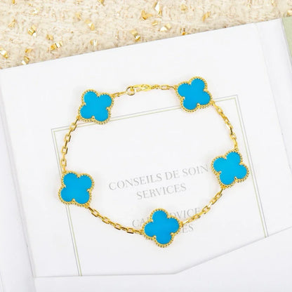 [Miro ]New  CLOVER 5 MOTIF TURQUOISE BRACELET COLLECTION