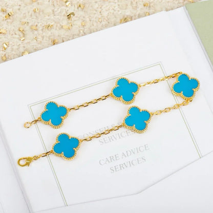 [Miro ]New  CLOVER 5 MOTIF TURQUOISE BRACELET COLLECTION