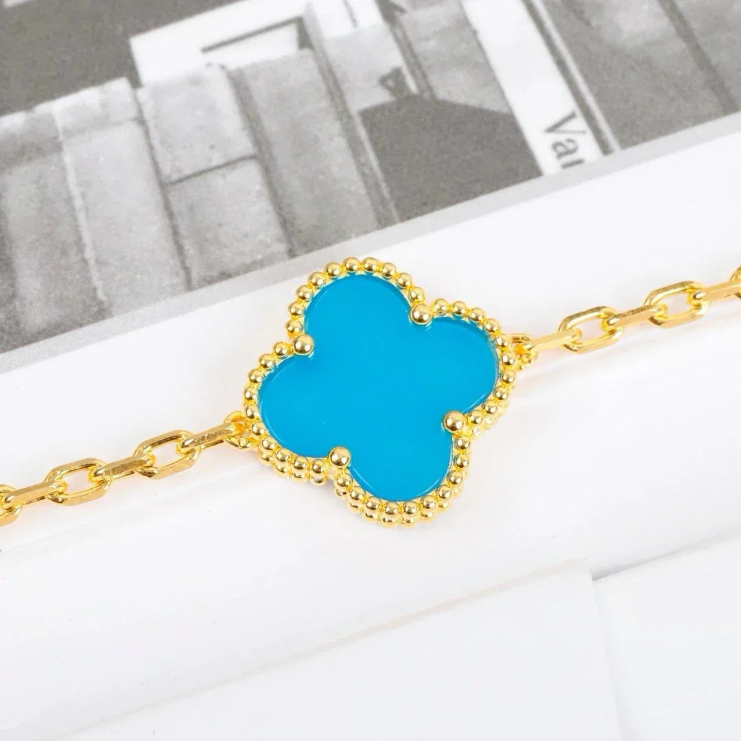 [Miro ]New  CLOVER 5 MOTIF TURQUOISE BRACELET COLLECTION