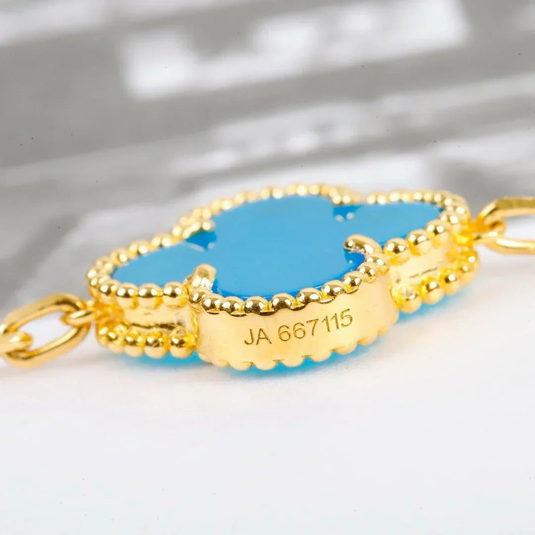 [Miro ]New  CLOVER 5 MOTIF TURQUOISE BRACELET COLLECTION