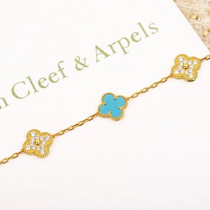 [Miro ]New  CLOVER 5 MOTIF TURQUOISE BRACELET COLLECTION