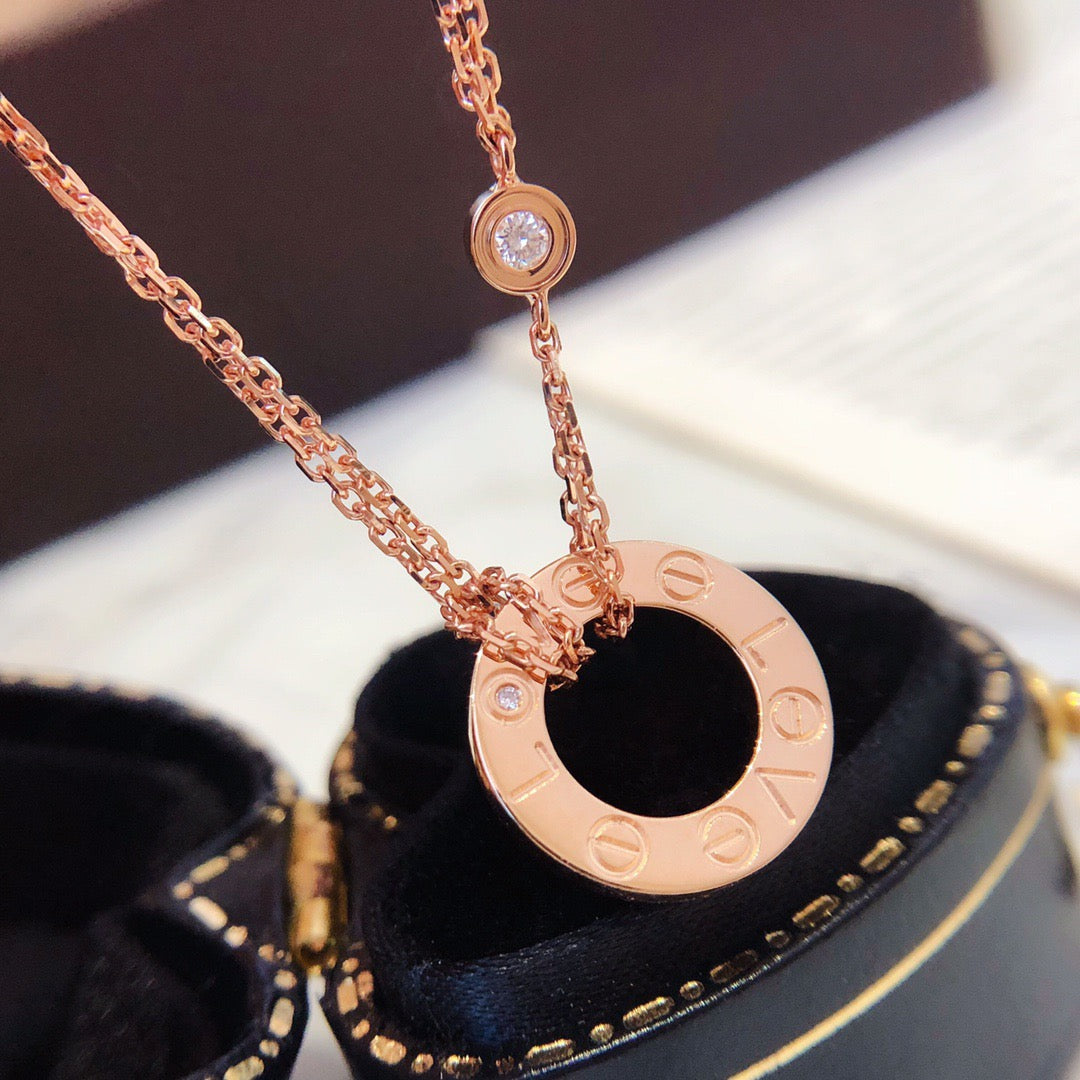 Miro LOVE NECKLACE 16MM 2 DIAMONDS