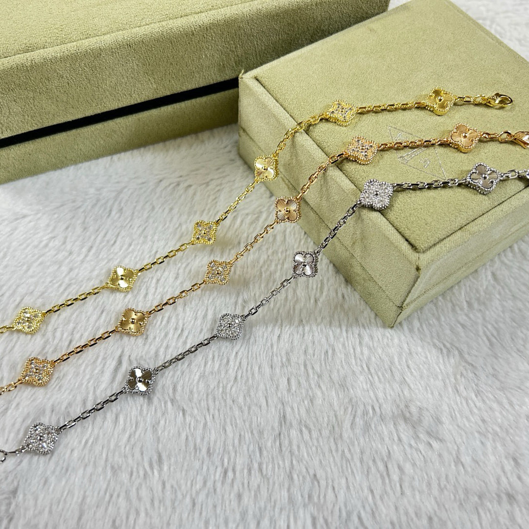 [Miro ]CLOVER 6 MOTIF DIAMOND LASER BRACELET