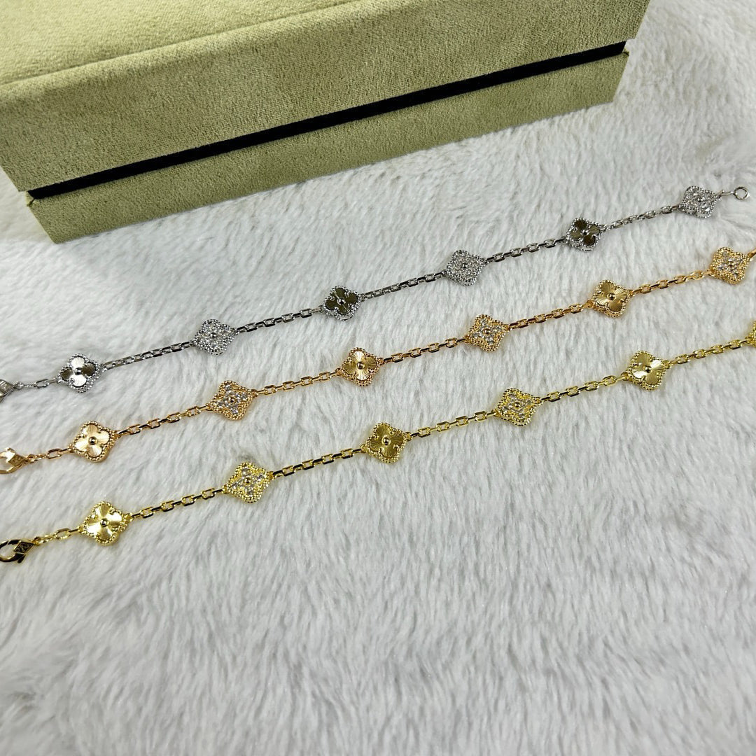 [Miro ]CLOVER 6 MOTIF DIAMOND LASER BRACELET