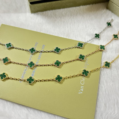[Miro ]CLOVER 6 MOTIF MALACHITE BRACELET