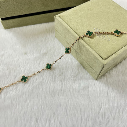 [Miro ]CLOVER 6 MOTIF MALACHITE BRACELET