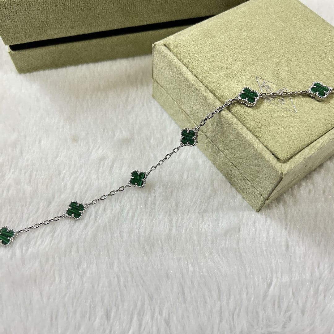 [Miro ]CLOVER 6 MOTIF MALACHITE BRACELET