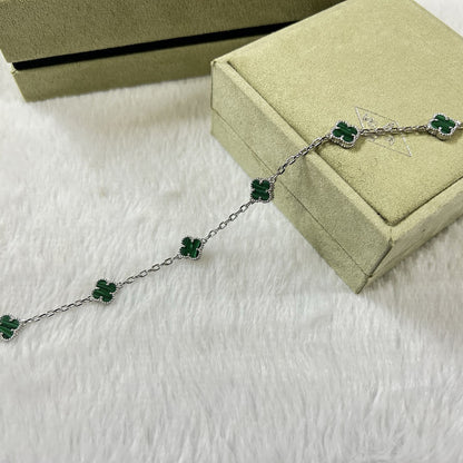 [Miro ]CLOVER 6 MOTIF MALACHITE BRACELET
