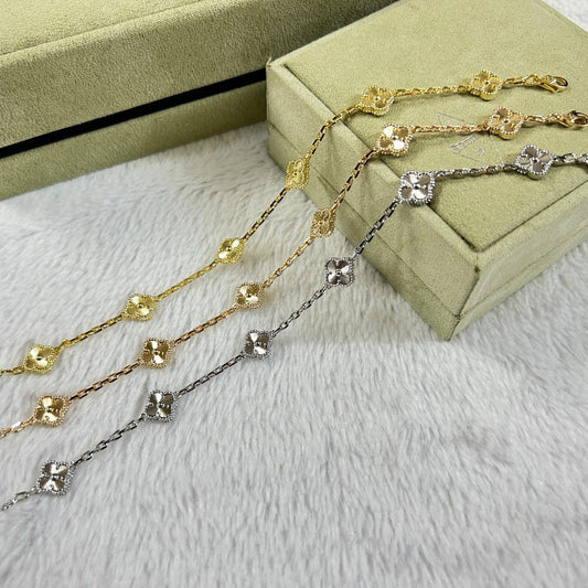 [Miro ]New CLOVER 6 MOTIF DIAMOND BRACELET
