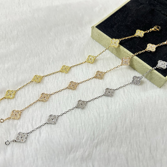 [Miro ]New CLOVER 6 MOTIF DIAMOND BRACELET