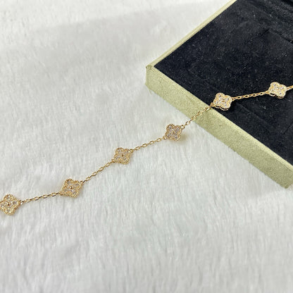 [Miro ]New CLOVER 6 MOTIF DIAMOND BRACELET