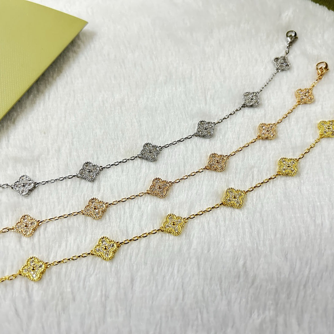 [Miro ]New CLOVER 6 MOTIF DIAMOND BRACELET
