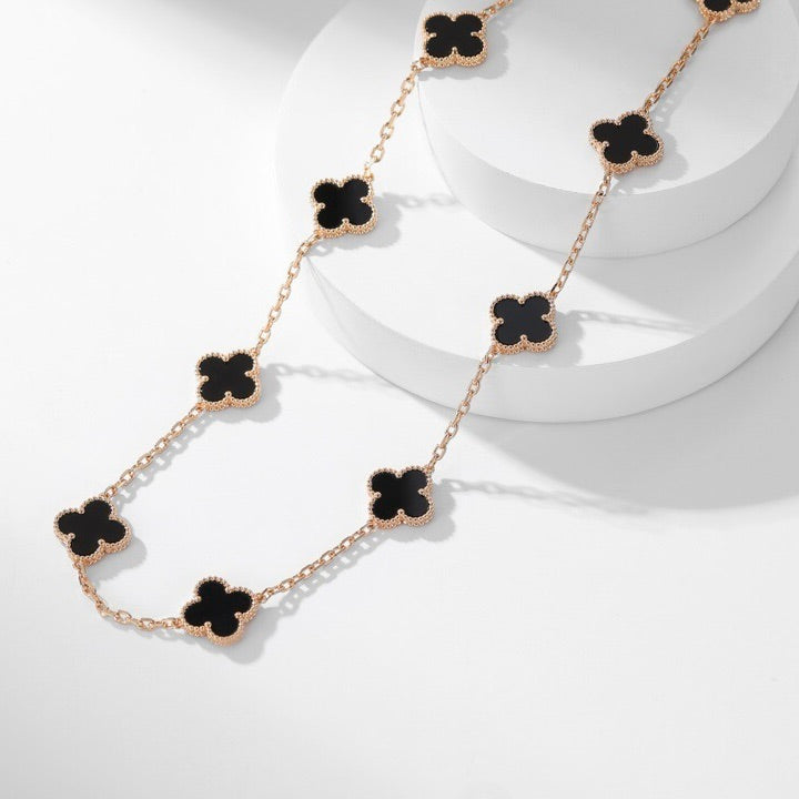 Miro CLOVER 10 MOTIFS ONYX NECKLACE