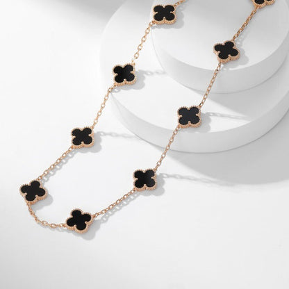 Miro CLOVER 10 MOTIFS ONYX NECKLACE