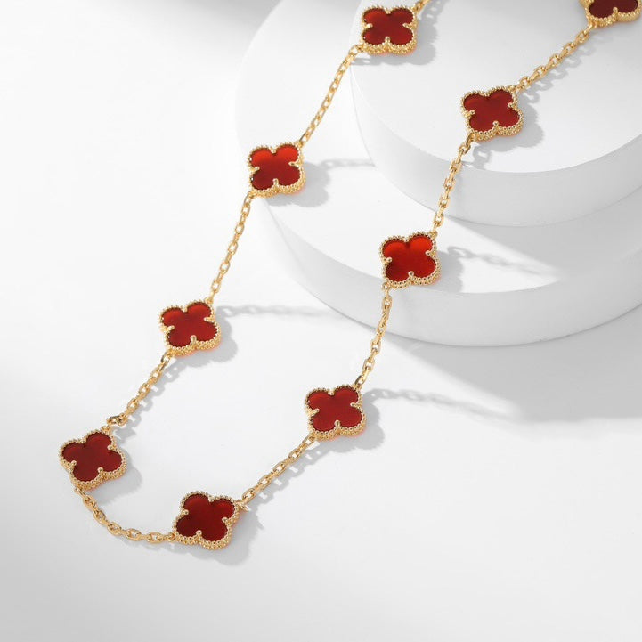 Miro CLOVER 10 MOTIFS CARNELIAN NECKLACE