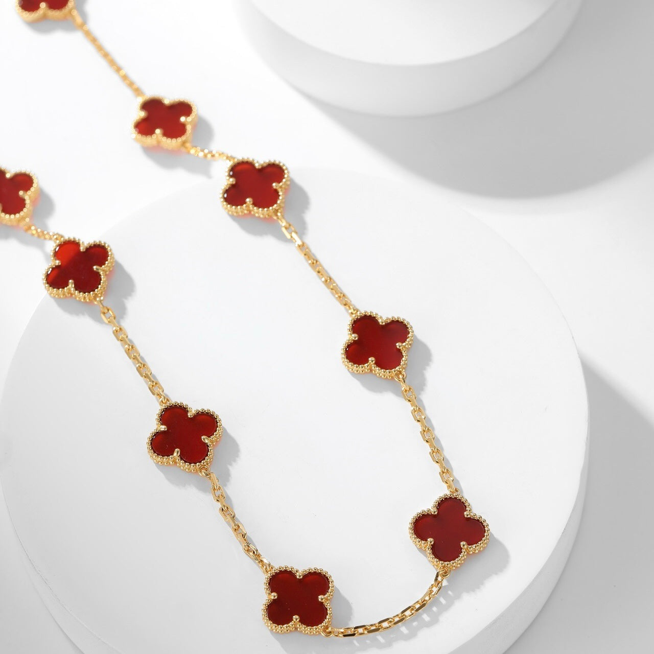 Miro CLOVER 10 MOTIFS CARNELIAN NECKLACE