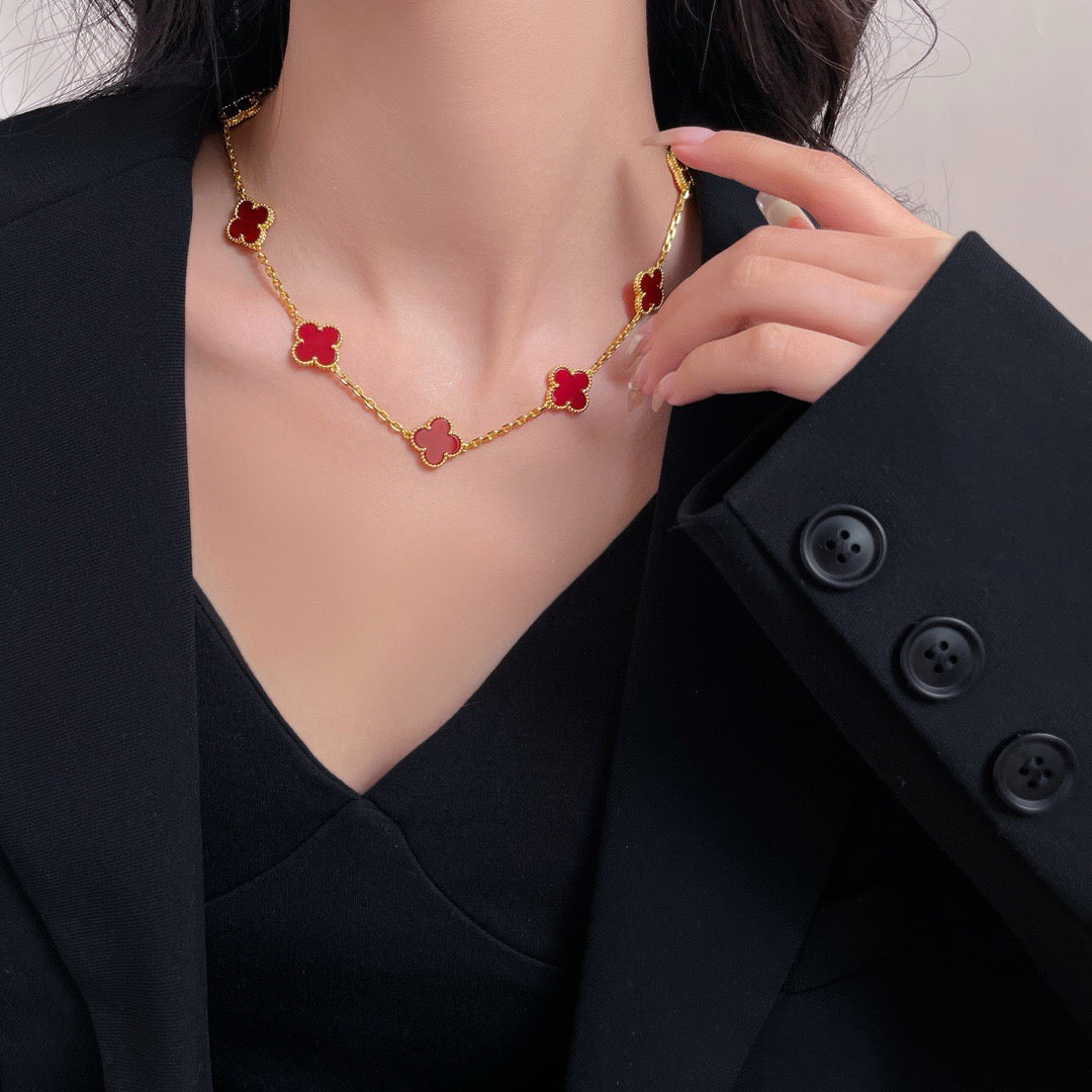 Miro CLOVER 10 MOTIFS CARNELIAN NECKLACE