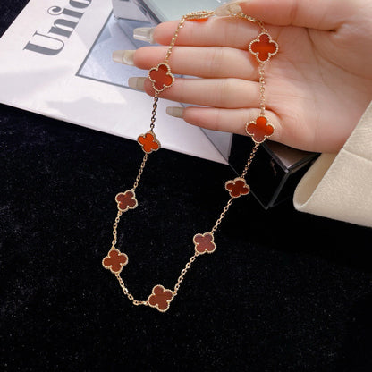 Miro CLOVER 10 MOTIFS CARNELIAN NECKLACE