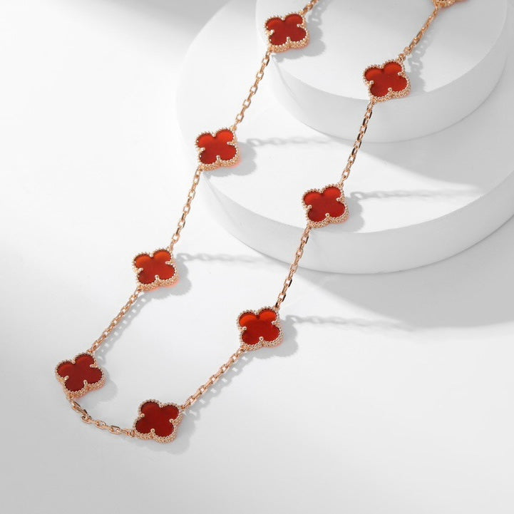 Miro CLOVER 10 MOTIFS CARNELIAN NECKLACE