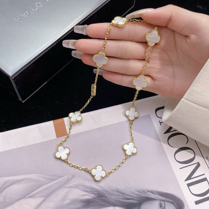 Miro CLOVER 10 MOTIFS WHITE MOTHER OF PEARL NECKLACE