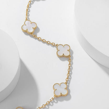 Miro CLOVER 10 MOTIFS WHITE MOTHER OF PEARL NECKLACE