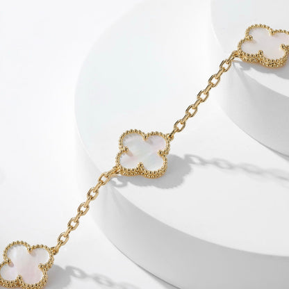 Miro CLOVER 10 MOTIFS WHITE MOTHER OF PEARL NECKLACE