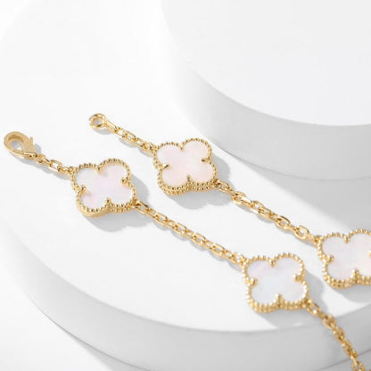 Miro CLOVER 10 MOTIFS WHITE MOTHER OF PEARL NECKLACE