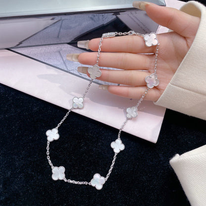 Miro CLOVER 10 MOTIFS WHITE MOTHER OF PEARL NECKLACE