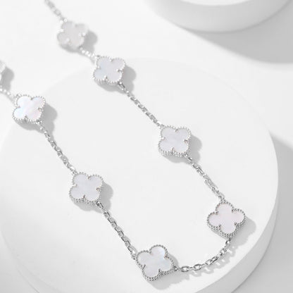 Miro CLOVER 10 MOTIFS WHITE MOTHER OF PEARL NECKLACE