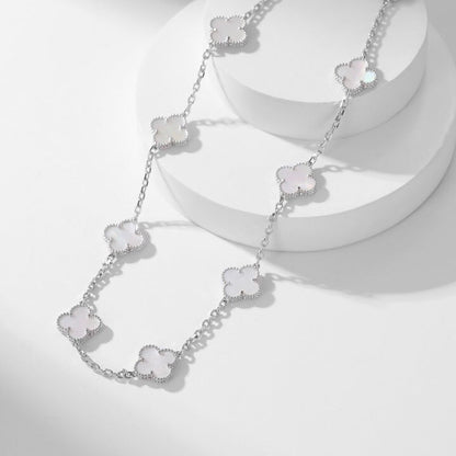 Miro CLOVER 10 MOTIFS WHITE MOTHER OF PEARL NECKLACE